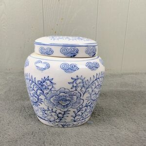 Blue and White Floral Ceramic Vase